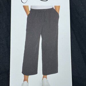 Jessica Simpson Womens Black Wide-Leg Cotton Pants Drawstring Waist L d0522